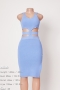sexy 7 colors knitted stretch cutout sling slit slim midi dress_Black_White_Magenta_Orange_Light Green_Green_Blue