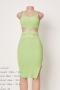 sexy 7 colors knitted stretch cutout sling slit slim midi dress_Black_White_Magenta_Orange_Light Green