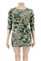 new oversize leopard print stretch stylish casual dress_Green