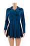 autumn winter new 9 colors inelastic suit collar thick stylish dress with belt (new add color)_White_Red_Rose Red_Orange_Khaki _Green_Blue_Dark Blue