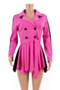 autumn winter new 9 colors inelastic suit collar thick stylish dress with belt (new add color)_White_Red_Rose Red_Orange_Khaki _Green_Blue_Dark Blue_Magenta