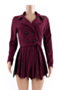 autumn winter new 9 colors inelastic suit collar thick stylish dress with belt (new add color)_White_Red_Rose Red