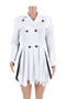 autumn winter new 9 colors inelastic suit collar thick stylish dress with belt (new add color)_White