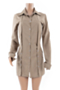 plus size 3 colors autumn solid color buttons inelastic loose shirt dress_Black_White_Khaki 