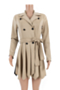 autumn winter new 9 colors inelastic suit collar thick stylish dress with belt (new add color)_White_Red_Rose Red_Orange_Khaki