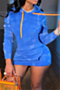 plus size 4 colors autumn batch printing hooded stylish casual mini dress_Black_Red_Blue