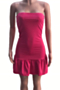 plus size solid color stretch tube top ruffle stylish sexy mini dress_White_Pink_Red_Black_Magenta