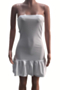 plus size solid color stretch tube top ruffle stylish sexy mini dress_White