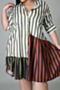 oversize streak spliced inelastic stylish casual irregular shirtdress (new added color)_Pink_Brown