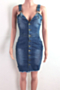 plus size two colors micro-elastic metal buckle straps single-breasted pockets stylish denim dress_Sky Blue_Blue
