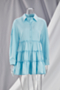 autumn new plus size inelastic single-breasted ruffle stylish mini shirtdress_White_Orange_Black_Sky Blue