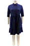 l-5xl solid color inelastic stylish casual midi shirtdress_Orange_Sky Blue_Dark Blue