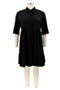 l-5xl solid color inelastic stylish casual midi shirtdress_Orange_Sky Blue_Dark Blue_Black