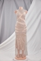 sleeveless new stylish sequin embroidered stitching mesh stand-up collar elegant gown_Green_Beige