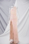 sexy open back sequined embroidered metal diamond strap elegant gown_Pink