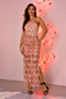 sequin fringed new style sexy backless sling lace-up elegant slim gown_Pink