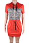 plus size casual 3 colors leopard stitching hooded mini dress_Yellow_Red
