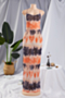summer 3 colors contrast color batch printing backless sling sexy maxi dress_Pink_Orange
