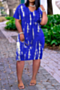 plus size xl-5xl batch printing v-neck pockets summer new stylish loose midi dress_Black_Orange_Red_Blue
