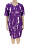 plus size xl-5xl batch printing v-neck pockets summer new stylish loose midi dress_Black_Orange_Red_Blue_Purple