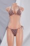 four colors dots printing padded halter-neck self-tie triangle sexy hot two-piece bikini_Blue_Brown