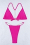 sexy 4 colors padded pearl chain backless bikini set_Black_White_Magenta