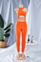 new plus size plus size stretch hollow zip-up back stylish sexy skinny jumpsuit_White_Blue_Orange