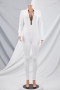 plus size 7 colors solid color autumn zip-up stretch new stylish tight stretch jumpsuit_Black_White