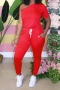 plus size eight colors solid color one shoulder simple summer new fashion stretch jumpsuit_Black_White_Red