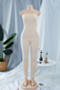 plus size six colors new stylish summer strapless stretch simple tight slim jumpsuit_Black_Light Green_Beige