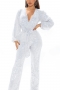 winter plus size three colors sequin decor stretch v-neck stylish jumpsuit with belt_Black_White