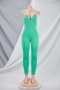 spring new stylish simple solid color sling backless 12 colors slim stretch plus size sexy jumpsuit_Black_White_Light Green