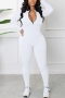 s-2xl plus size autumn & winter new 5 colors stretch long sleeve zip-up slim stylish sexy jumpsuit_Black_White