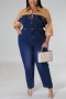 xl-5xl plus size 3 colors non-stretch denim contrast stitching stylish jumpsuit_Black_Sky Blue_Dark Blue