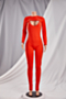 autumn new fashion  plus size solid color short top with jumpsuit simple two-piece set (without face-cover)_Red