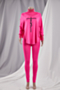 plus size 7 colors letter printing high collar new stylish stretch bat sleeve casual two-piece set_Black_Rose Red_Blue_Pink_Magenta