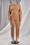 winter solid color new stylish plus size tassel stretch casual knitting two-piece set_Black_White_Rose Red_Orange_Khaki