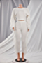 winter solid color new stylish plus size tassel stretch casual knitting two-piece set_Black_White