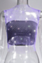 summer hot style rhinestone see through 10 colors round neck sexy no lining vest_Black_White_Purple