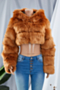 winter plus size 11 colors solid color hooded zip-up simple artificial fur jacket_Black_White_Purple_Red_Sky Blue_Blue_Brown
