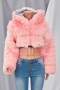 winter plus size 11 colors solid color hooded zip-up simple artificial fur jacket_Black_White_Purple_Red_Sky Blue_Blue_Brown_Pink
