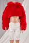 winter plus size 11 colors solid color hooded zip-up simple artificial fur jacket_Black_White_Purple_Red