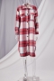 autumn plaid batch printing single breasted micro elastic loose casual long shirt jacket_Black_Red