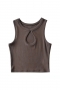 summer new 4 colors solid color high stretch hollow out sexy all-match crop tank top_Black_White_Brown
