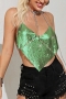 xs-l summer new stylish 7-colors solid color non-stretch metal chain sequins halter neck backless irregular sexy vest_Purple_Red_Sky Blue_Blue_Magenta_Green