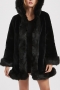 winter new stylish five colors long sleeve inelastic plush hooded fur plus size casual outerwear_Black