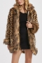 winter new stylish five colors long sleeve inelastic plush hooded fur plus size casual outerwear_Black_White_Red_Brown_Leopard