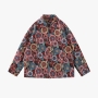 plus size inelastic lapel high street fashion floral jacket(size run big)_Red
