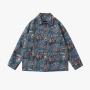 plus size non-stretch high street fashion batch printing jacket(size run big)_Black_Blue