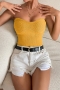 sexy solid color stretch knitted simple slim all-match tube vest_Black_White_Yellow